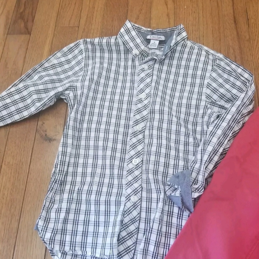 Crazy 8 red pants Kitestrings plaid top valentine - Picture 2 of 2